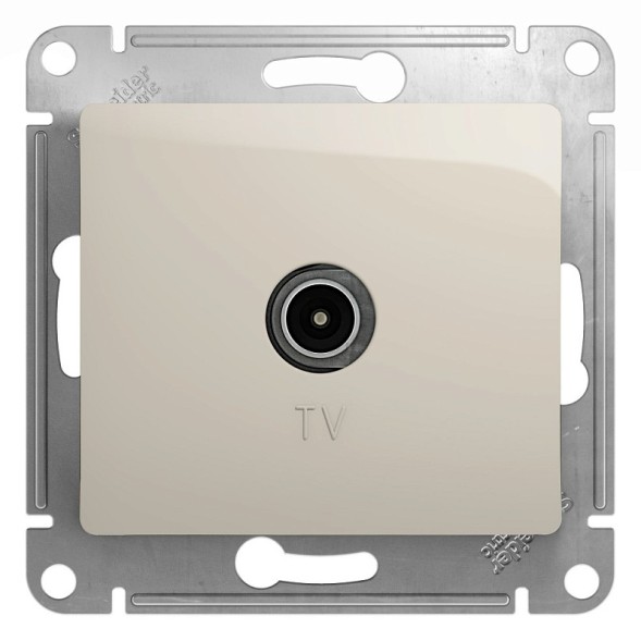 TV Розетка проходная 4DB, механизм Schneider Electric Glossa Молочный GSL000992