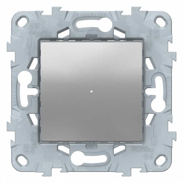 Светорегулятор LED Schneider Electric Unica Studio Алюминий Wiser нажимной, универсальный 7-200Вт NU551530