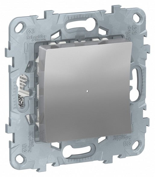 Светорегулятор LED Schneider Electric Unica Studio Алюминий Wiser нажимной, универсальный 7-200Вт NU551530