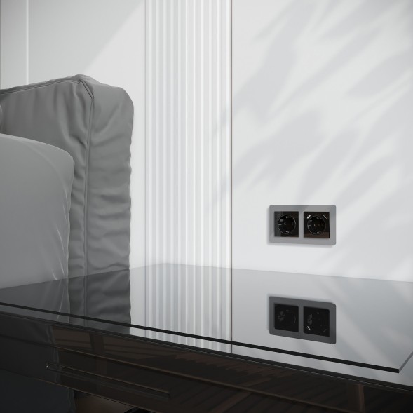 Накладка для розетки USB (черный акрил) Werkel W1179548