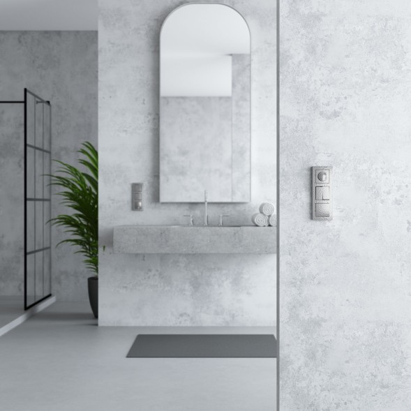 Выключатель двухклавишный проходной (Hammaer серебряный) Werkel W1222006