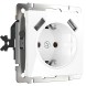 Розетка с заземлением, шторками и USBх2 (белая) Werkel W1171501