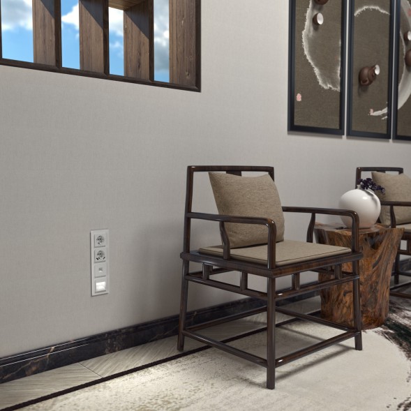 Розетка с заземлением, шторками и USBх2 (белая) Werkel W1171501