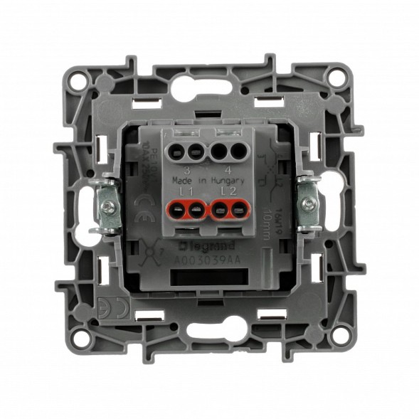 Переключатель Legrand Etika алюминий промежуточный винтовые клеммы 10 AX 250 В~ 672409