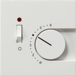 Терморегулятор Gira F100 Белый с размыкающим контактом 24V/10 (4)A и контрольной лампой 0393112