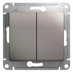 2-клавишный Выключатель,сх.5,10AX, механизм Schneider Electric Glossa Платина GSL001251