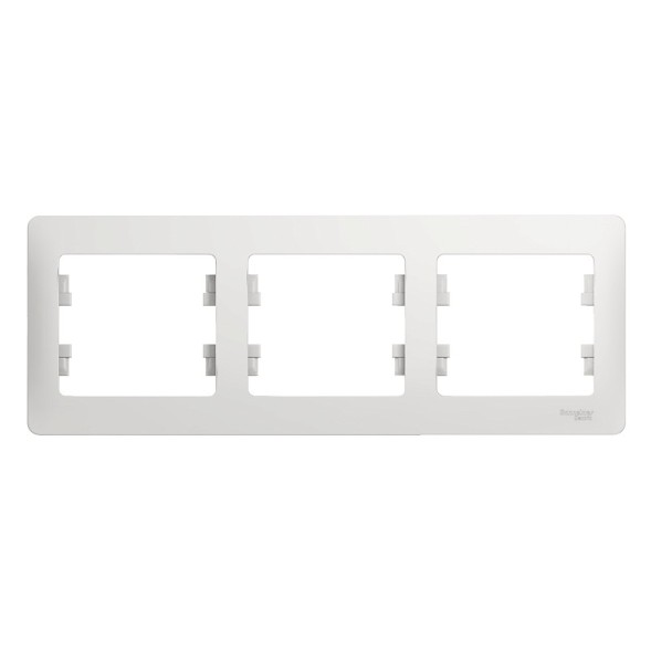 Рамка Schneider Electric Glossa Белый 3 поста горизонтальная GSL000103