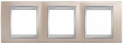 Рамка Schneider Electric Unica Top Оникс / Алюминий 3 поста MGU66.006.096