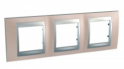 Рамка Schneider Electric Unica Top Оникс / Алюминий 3 поста MGU66.006.096