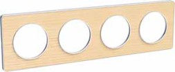Рамка Schneider Electric Odace Бук / Белый 4-постовая S52P808M