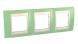 Рамка Schneider Electric Unica Хамелеон зеленое яблоко / Бежевый 3 поста MGU6.006.563