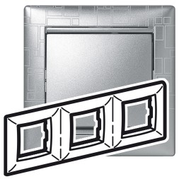 Рамка Legrand Valena Модерн алюминий 3 поста 770343