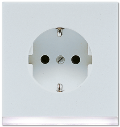 Розетка Jung LS серия SCHUKO с подсветкой LED LS520-OLGLEDW