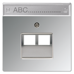 Накладка Jung LS серия Блестящий хром 2-ой наклонной ТЛФ/комп розетки с полем для надписи GCR2969-2NAUA