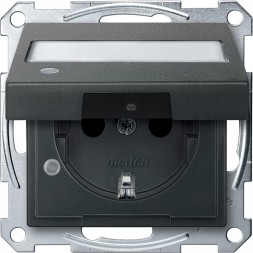 Механизм розетки Merten M-серия с крышкой и полем для надписи MTN2313-0414