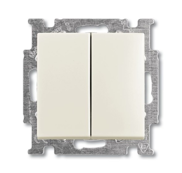 Механизм переключателя ABB Basic 55 chalet-white двухклавишный 1-полюсного выключателя с клавишей 2CKA001012A2187 2006/5 UC-96-5