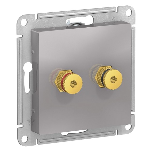 Аудиорозетка двойная Schneider Electric Atlasdesign Алюминий ATN000387