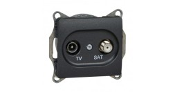 TV-SAT Розетка оконечная 1DB, механизм Schneider Electric Glossa Антрацит GSL000797