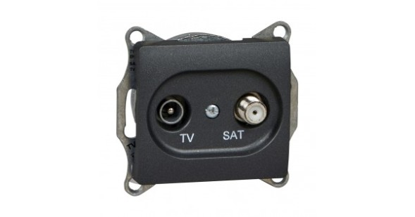 TV-SAT Розетка оконечная 1DB, механизм Schneider Electric Glossa Антрацит GSL000797