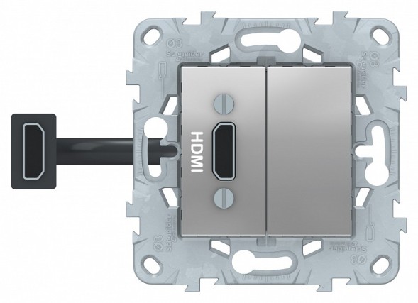 Розетка HDMI Schneider Electric Unica Studio Алюминий NU543030