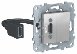 Розетка HDMI Schneider Electric Unica Studio Алюминий NU543030