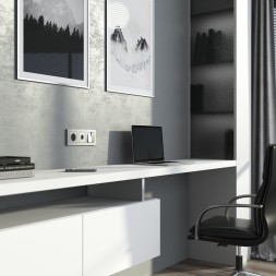 Выключатель двухклавишный (Hammaer серебряный) W1220006