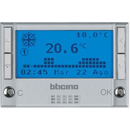 Электронный программируемый термостат Bticino Axolute Алюминий HC4451