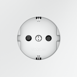 Розетка встраиваемая VOLTUM S70 с заземлением и защитными шторками, 16А, (белый матовый)