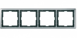 Рамка Merten Artec Сталь 4 поста MTN481446