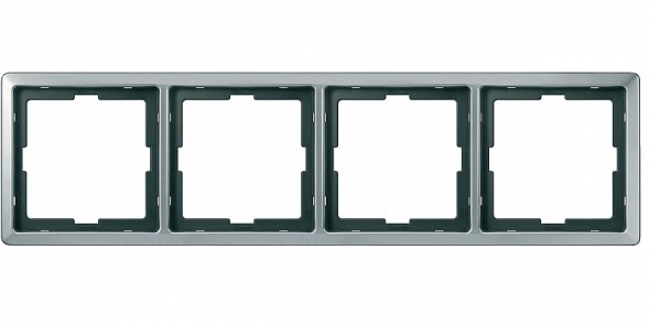 Рамка Merten Artec Сталь 4 поста MTN481446