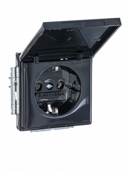 Розетка ABB Future антрацит SCHUKO 16А 250В с крышкой 2CKA002018A1486 20 EUK-81