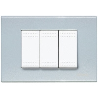 N4803AN LivingLight Рамка на 3 модуля Жемчужный лазурный Bticino