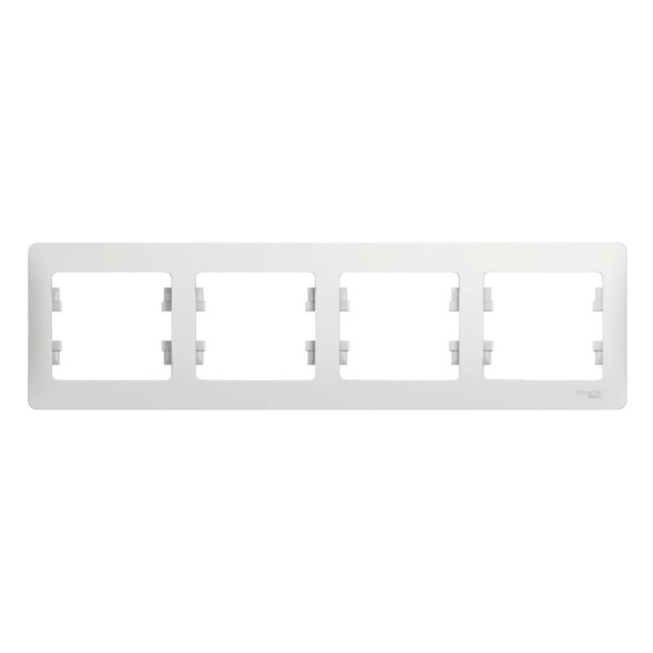 Рамка Schneider Electric Glossa Белый 4 поста горизонтальная GSL000104