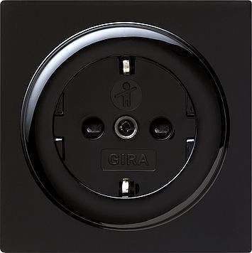 Розетка Gira S-color Черный с защитой от детей 045347