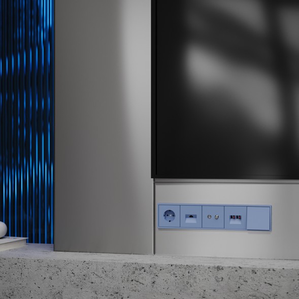 Накладка для розетки с заземлением, S70 (деним)