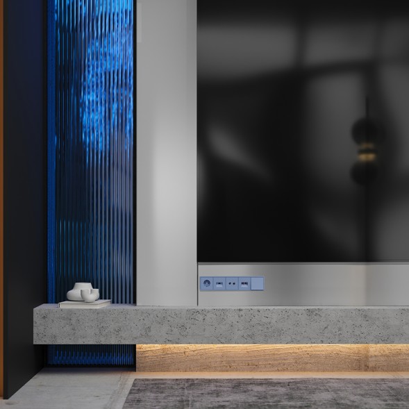 Накладка для розетки с заземлением, S70 (деним)