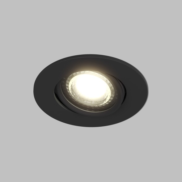 DK3020-BK Встраиваемый светильник, IP 20, 10 Вт, GU5.3, LED, черный, пластик