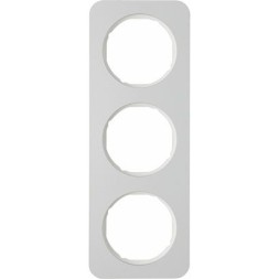 Рамка Berker R.1 Полярная белизна алюминий 3 поста 10132174