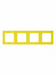 Рамка ABB Levit Жёлтый / Дымчатый чёрный 4 поста 2CHH015040A6064 3901H-A05040 64W