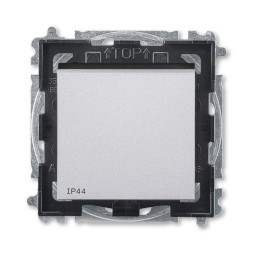 Переключатель ABB Levit серебро / дымчатый чёрный одноклавишный IP44 2CHH596940A4070 3559H-A06940 70