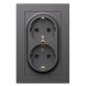 ATN001424 Atlasdesign РОЗЕТКА двойная с заземлением, 16А, в сборе, БАЗАЛЬТ Schneider Electric