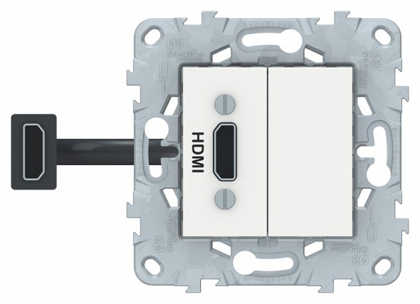 Розетка HDMI Schneider Electric Unica Studio Белый NU543018