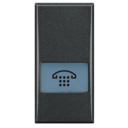 Клавиши Bticino Axolute Антрацит с подсвечиваемыми символами для выключатель в дизайне AXIAL - 1 модуль, телефон HS4921LH