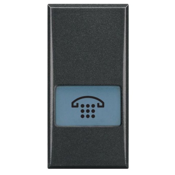 Клавиши Bticino Axolute Антрацит с подсвечиваемыми символами для выключатель в дизайне AXIAL - 1 модуль, телефон HS4921LH