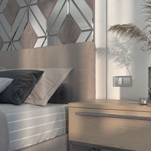 Выключатель одноклавишный с подсветкой (Hammaer серебряный) Werkel W1210106