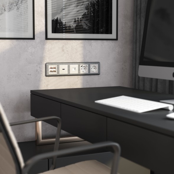 Акустическая розетка (перламутровый рифленый) Werkel WL13-AUDIOx4