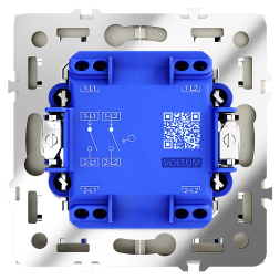Выключатель встраиваемый VOLTUM S70 двухклавишный 10А, (шелк)