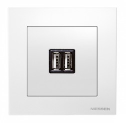 Накладка ABB Sky белый для зарядного устройства USB механизмов 8185 2CLA858500A1101 8585 BL