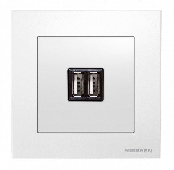 Накладка ABB Sky белый для зарядного устройства USB механизмов 8185 2CLA858500A1101 8585 BL