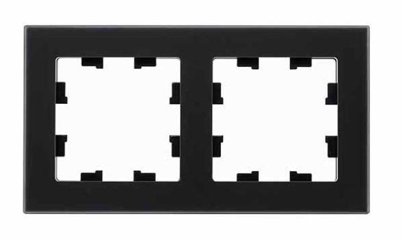 Рамка Schneider Electric Atlasdesign двойная Nature матовое черное стекло ATN331002